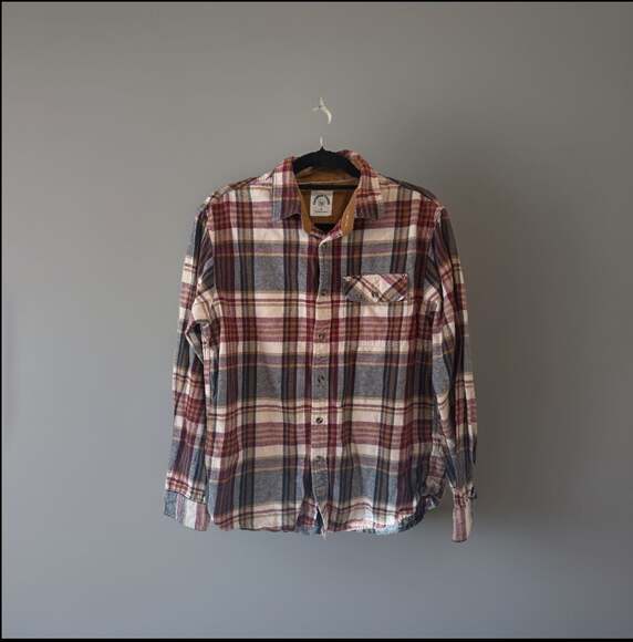 Mens Midweight Flannel Shirts Long Sleeve Casual Button Down Brushed Size M - Picture 1 of 4